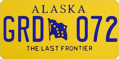 AK license plate GRD072