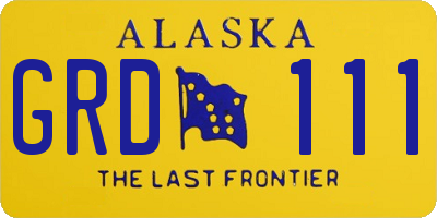 AK license plate GRD111
