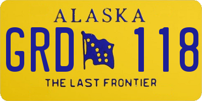 AK license plate GRD118