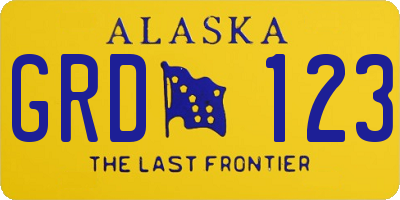 AK license plate GRD123