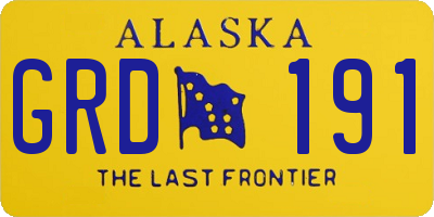 AK license plate GRD191