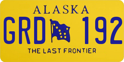 AK license plate GRD192