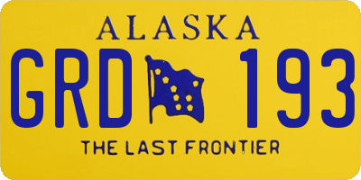 AK license plate GRD193