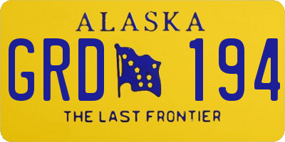 AK license plate GRD194