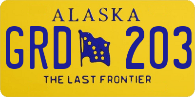 AK license plate GRD203