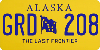 AK license plate GRD208