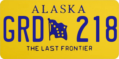 AK license plate GRD218