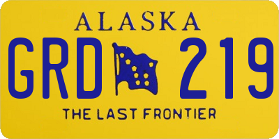 AK license plate GRD219