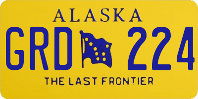 AK license plate GRD224