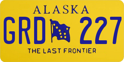 AK license plate GRD227