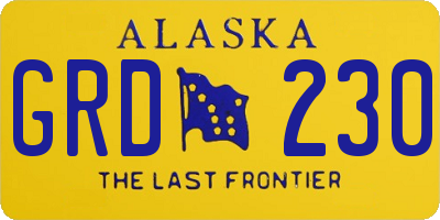 AK license plate GRD230