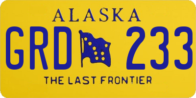 AK license plate GRD233