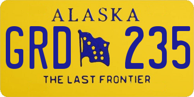 AK license plate GRD235