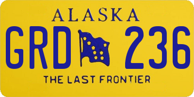 AK license plate GRD236