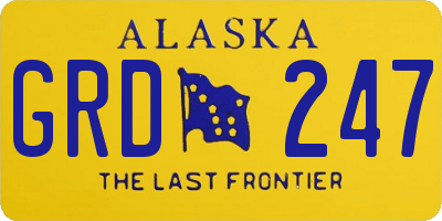 AK license plate GRD247