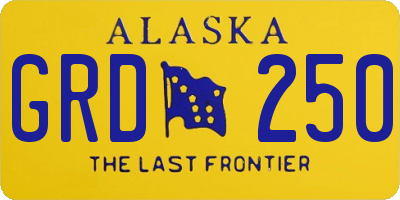 AK license plate GRD250