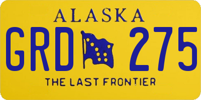 AK license plate GRD275