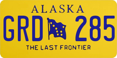AK license plate GRD285