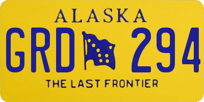 AK license plate GRD294