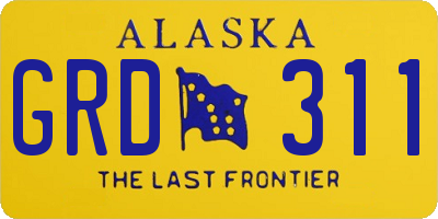 AK license plate GRD311