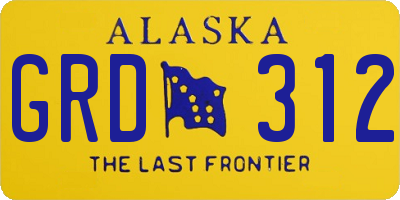 AK license plate GRD312