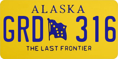 AK license plate GRD316