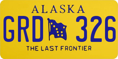 AK license plate GRD326