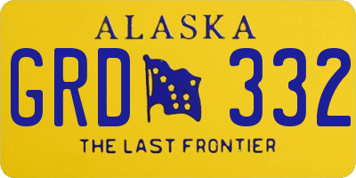 AK license plate GRD332