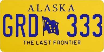 AK license plate GRD333