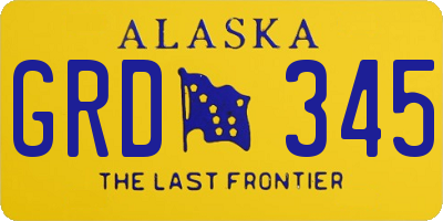 AK license plate GRD345