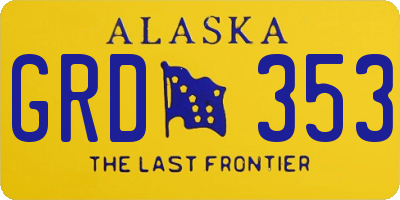 AK license plate GRD353