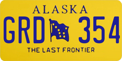 AK license plate GRD354