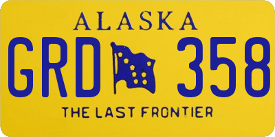 AK license plate GRD358