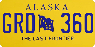 AK license plate GRD360