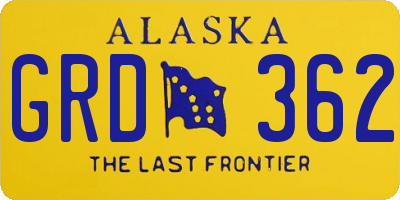 AK license plate GRD362