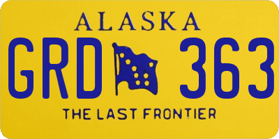 AK license plate GRD363