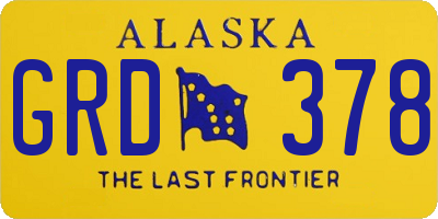 AK license plate GRD378