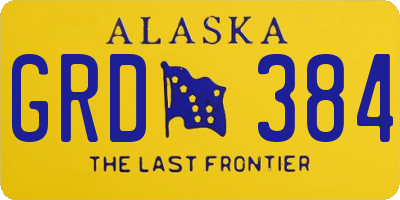 AK license plate GRD384