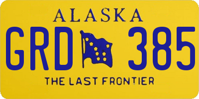 AK license plate GRD385