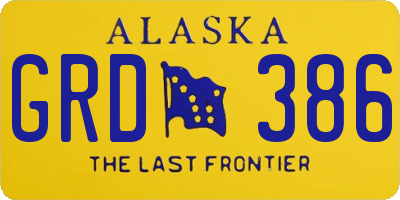 AK license plate GRD386