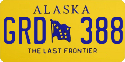 AK license plate GRD388