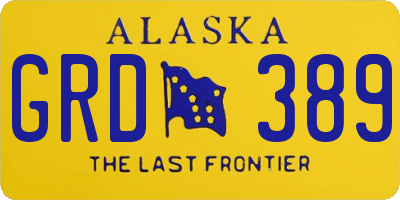 AK license plate GRD389