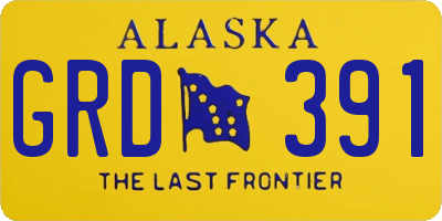 AK license plate GRD391