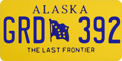 AK license plate GRD392