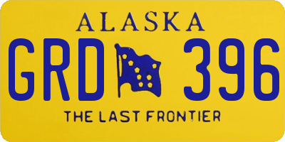 AK license plate GRD396