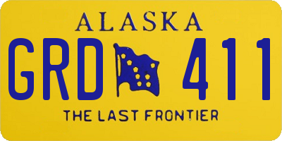 AK license plate GRD411