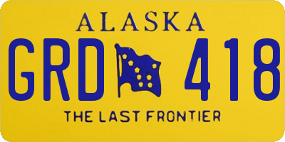 AK license plate GRD418