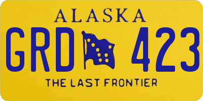 AK license plate GRD423