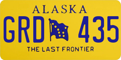 AK license plate GRD435