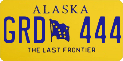 AK license plate GRD444